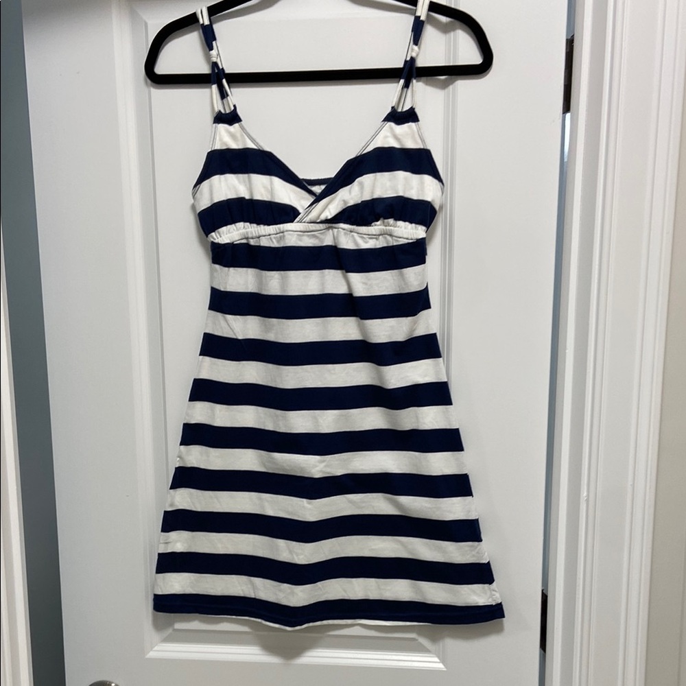 Navy and White Striped Dress